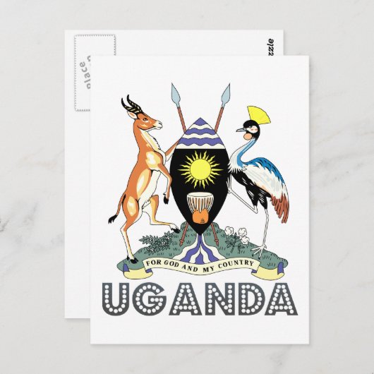 Ugandan Emblem Postkarte (Vorne/Hinten)