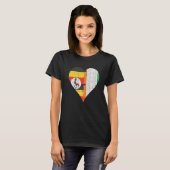 Ugandan Ivorian Flag Herz T-Shirt (Vorne ganz)