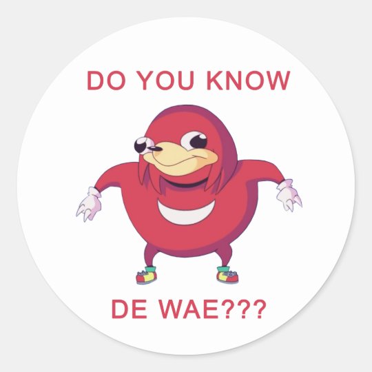 Ugandan Knuckles Meme Runder Aufkleber Zazzle De