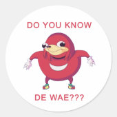 Ugandan Knuckles Meme Runder Aufkleber (Vorderseite)