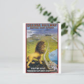Ugandan Lion Wildlife Vintage Reise Postkarte (Stehend Vorderseite)