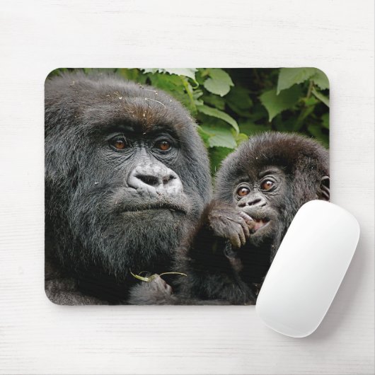 Ugandan-Mutter u. Baby-Gorilla Mousepad (Mit Mouse)