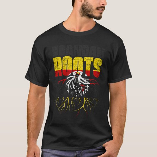 Ugandan Roots Uganda Heritage Flag T-Shirt (Vorderseite)