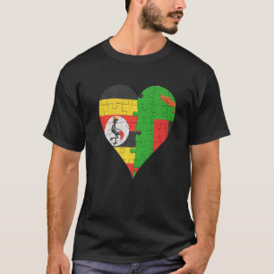 Ugandan Sambia Flag Heart T-Shirt
