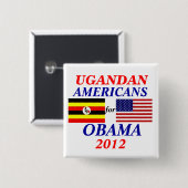 Ugandanamerikaner für Obama Button (Vorne & Hinten)