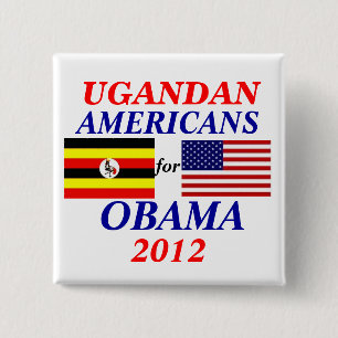 Ugandanamerikaner für Obama Button