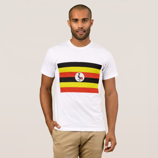 Ugandas Flagge T-Shirt (Vorne ganz)