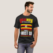 Ugandas ugandische Flagge Ugandas Uganda ruft an u T-Shirt (Vorne ganz)