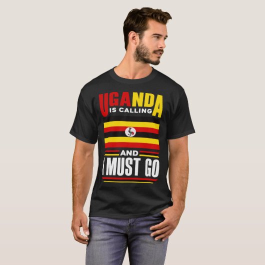 Ugandas ugandische Flagge Ugandas Uganda ruft an u T-Shirt (Vorne ganz)
