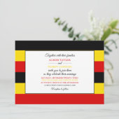 Ugandische Flagge, Fahne der Hochzeit Ugandas Einladung (Stehend Vorderseite)