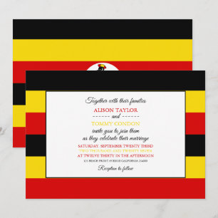 Ugandische Flagge, Fahne der Hochzeit Ugandas Einladung