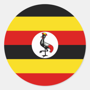 ugandische Flagge, Flagge Ugandas Runder Aufkleber
