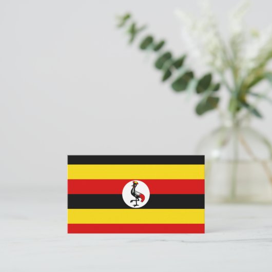 ugandische Flagge, Flagge Ugandas Visitenkarte (Stehend Vorderseite)