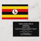 ugandische Flagge, Flagge Ugandas Visitenkarte (Vorne/Hinten)