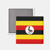 Ugandische Flagge (Uganda) Magnet (Vorderseite/Rückseite)