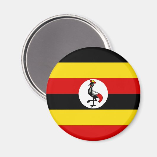 Ugandische Flagge (Uganda) Magnet (Vorderseite/Rückseite)