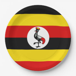 Ugandische Flagge (Uganda) Pappteller