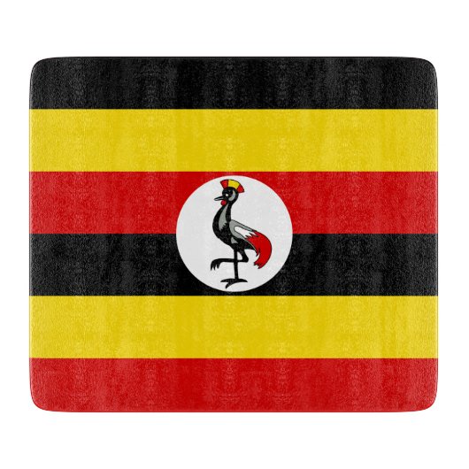 Ugandische Flagge (Uganda) Schneidebrett (Vorderseite)