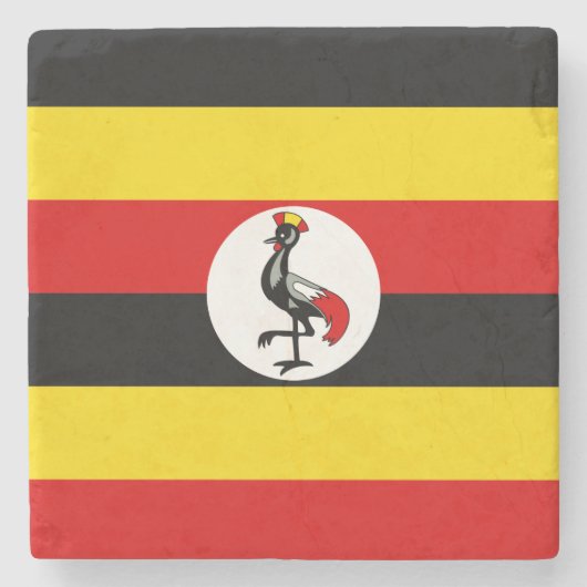 Ugandische Flagge (Uganda) Steinuntersetzer (Vorderseite)