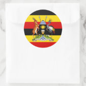 Ugandische Flagge und Wappen, Flagge Ugandas Runder Aufkleber (Tasche)