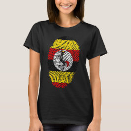 Ugandische Wurzeln Fingerabdruck Damen Grafik T-Sh T-Shirt