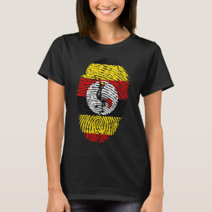 Ugandische Wurzeln Fingerabdruck Damen Grafik T-Sh T-Shirt