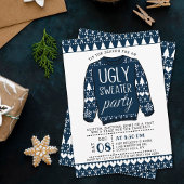 Ugary Navy Blue Christmas Sweater Holiday Party Einladung