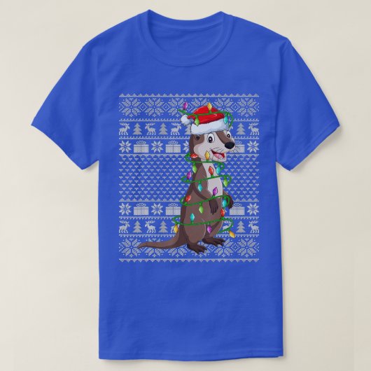 Ugatter Sweater Style Xmas Lights Santa Sea Otter T-Shirt (Design vorne)