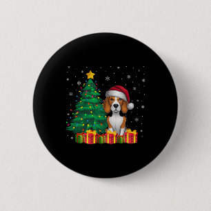 Ugg Beagle Weihnachtsmannmütze Weihnachtsleuchten Button