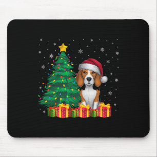 Ugg Beagle Weihnachtsmannmütze Weihnachtsleuchten  Mousepad