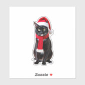 Ugg Christmas Black Cat Weihnachtsmannmütze Scarf Aufkleber (Blatt)