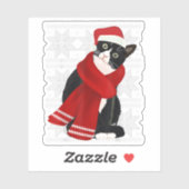 Ugg Christmas Black Cat Weihnachtsmannmütze Scarf Aufkleber (Blatt)