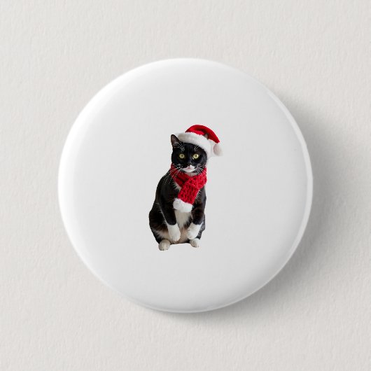 Ugg Christmas Black Cat Weihnachtsmannmütze Scarf  Button (Vorderseite)