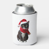 Ugg Christmas Black Cat Weihnachtsmannmütze Scarf Dosenkühler (Kanne Vorderseite)