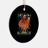 Ugg Christmas Chicken Weihnachtsmannmütze Lights Keramik Ornament (Rechts)