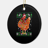 Ugg Christmas Chicken Weihnachtsmannmütze Lights Keramik Ornament (Links)