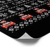 Ugg Christmas Red Weihnachtsmannmütze French Bulld Poster (Ecke)