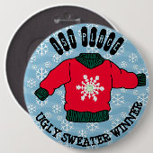 Ugg Christmas Sweater 1. Platz Gewinner Button (Vorne & Hinten)