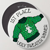 Ugg Christmas Sweater 1. Platz Gewinner Button (Vorne & Hinten)