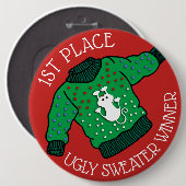 Ugg Christmas Sweater 1. Platz Gewinner Button (Vorne & Hinten)