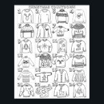Ugg Christmas Sweater Advent Countdown Coloring Poster<br><div class="desc">Schwarz-weiß hässliche Weihnachtspulli Adventfarbkalender,  verschiedene Pullover zu Farbe für jeden Tag Dezember vor Weihnachten.</div>