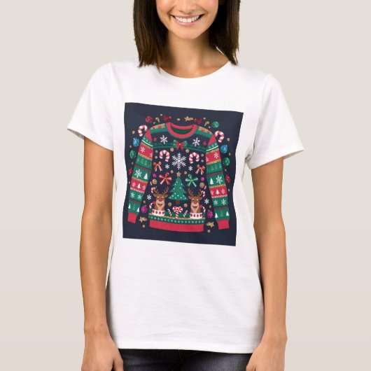 Ugg Christmas Sweater Ästhetischer T - Shirt (Vorderseite)