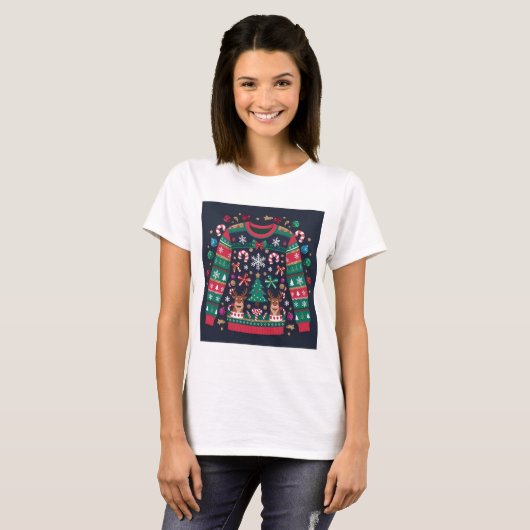 Ugg Christmas Sweater Ästhetischer T - Shirt (Vorne ganz)
