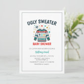 Ugg Christmas Sweater Baby Shower Einladung (Stehend Vorderseite)