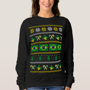 Ugg Christmas Sweater Brasilien Flag, halb brasili Sweatshirt