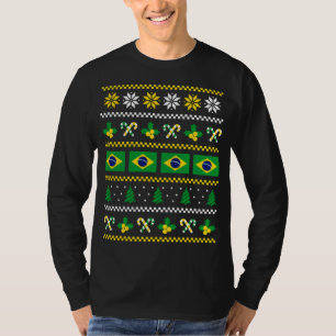 Ugg Christmas Sweater Brasilien Flag, halb brasili T-Shirt