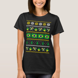 Ugg Christmas Sweater Brasilien Flag, halb brasili T-Shirt