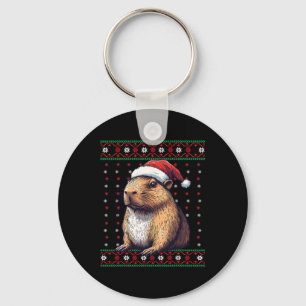 Ugg Christmas Sweater Capybara Lover Weihnachtsman Schlüsselanhänger