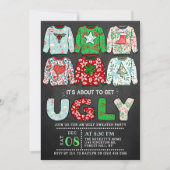 Ugg Christmas Sweater Chalkboard Holiday Party Einladung (Vorderseite)