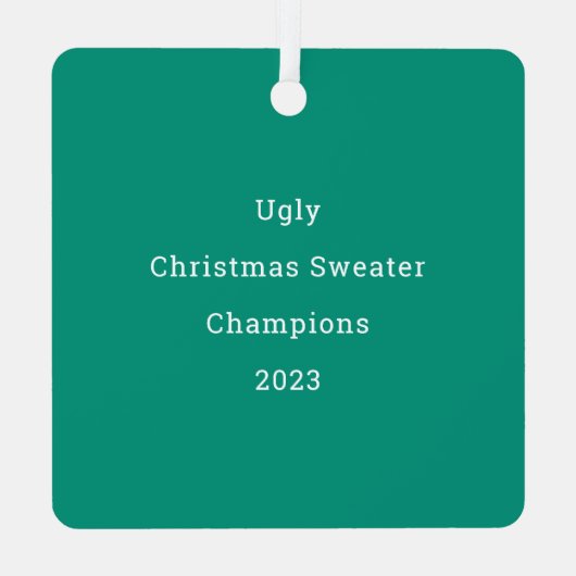 Ugg Christmas Sweater Champions Foto Ornament Aus Metall (Rückseite)